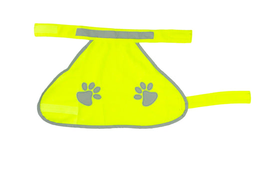 Reflexväst för hund neongul med kardborre och reflexband