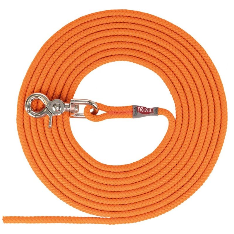 Orange Trixie rund spårlina med snabbhake, 20 m lång och 6 mm i diameter