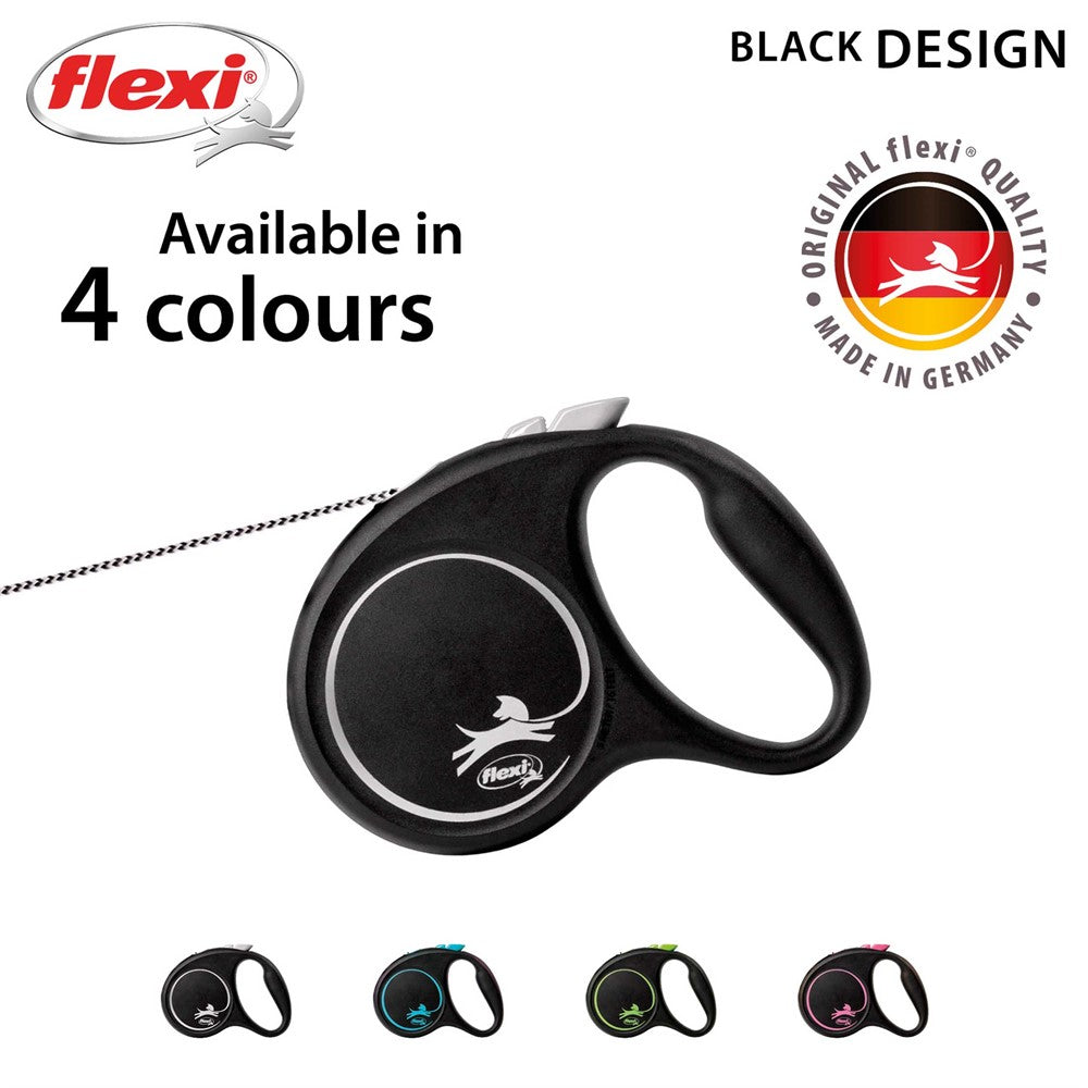 Blå flexi BLACK DESIGN S med 5 meter rep