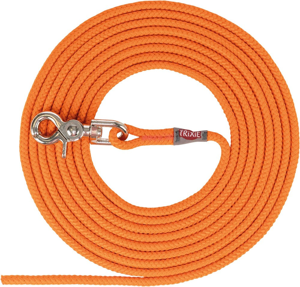 Orange Trixie rund spårlina med snabbhake, 10 meter lång och 6 mm i diameter