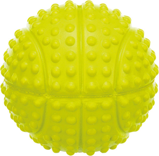 Limefärgad TRIXIE Sportboll i naturgummi med ljud, 5,5 cm