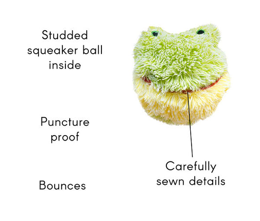 Hundleksak_boll_10_cm_med_pip_och_studsegenskaper_Party_Pets_Elite