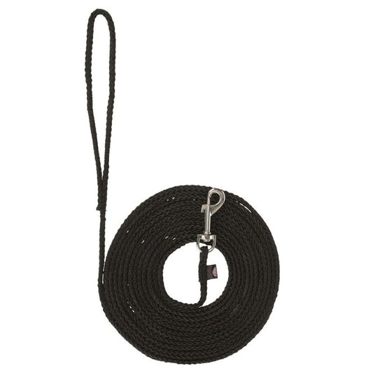 TRIXIE rund spårlina i svart nylon, 15 meter lång och 5 mm i diameter