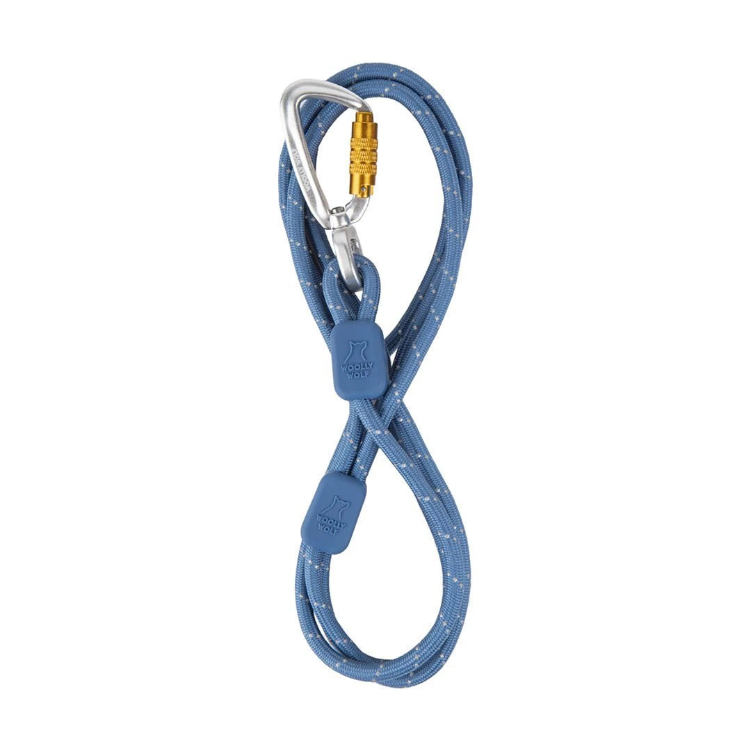 Woolly Wolf Rope Leash Thin Pigeon Blue, duvblått repkoppel 8 mm och 180 cm