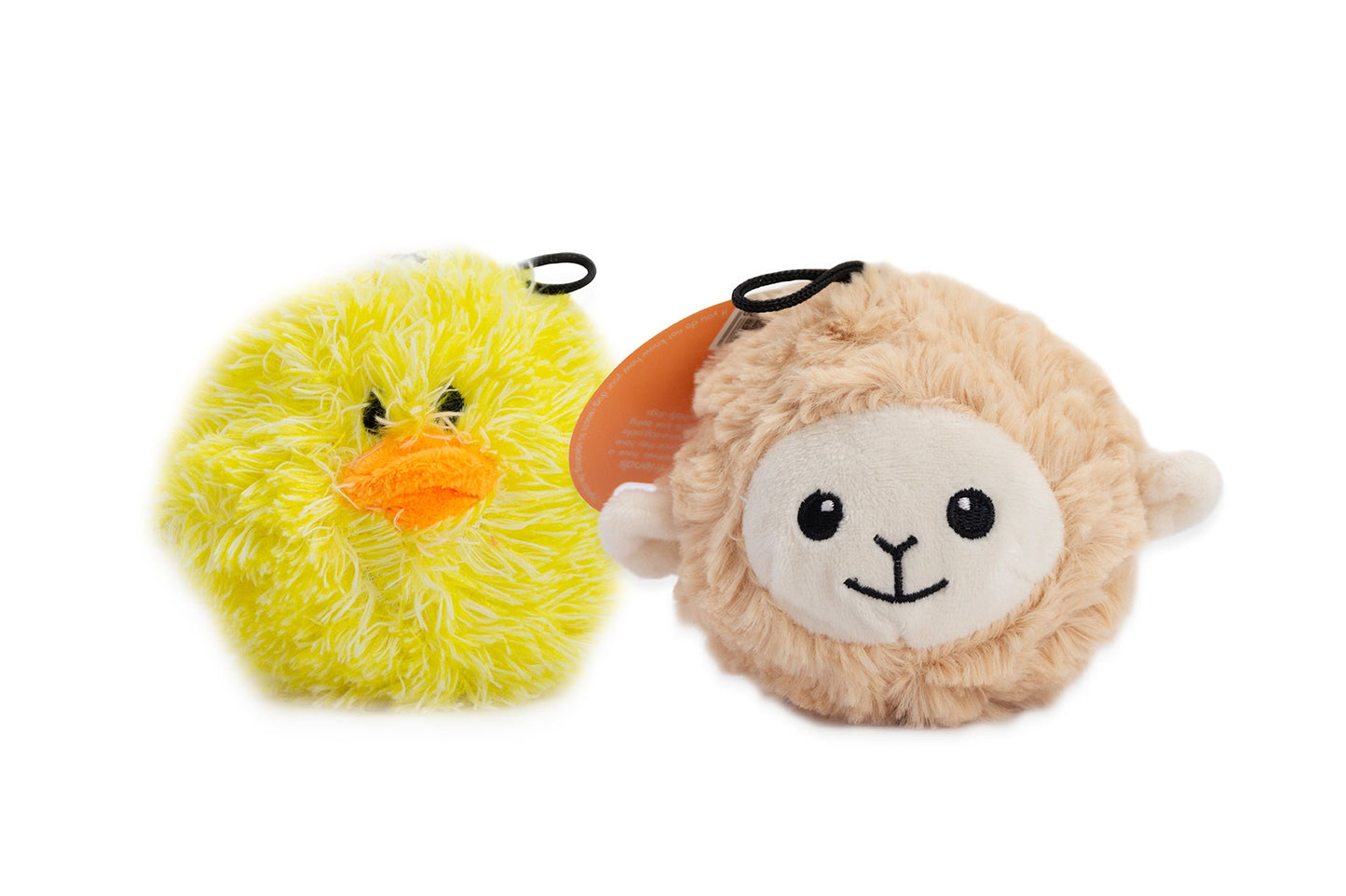 Studsande hundleksak med squeaker-ball och djurmotiv 10 cm