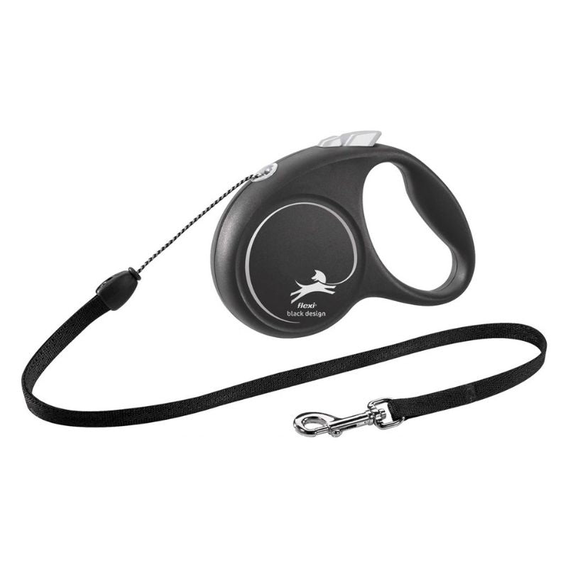 Svart flexi BLACK DESIGN S rullkoppel med 5 m rep
